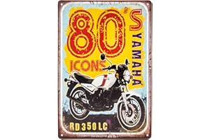 LUCKYLINDE Cartel de chapa retro – Moto Oldtimer Cartel adecuado para fans y coleccionistas Yamaha y Japón 30 x 20 cm
