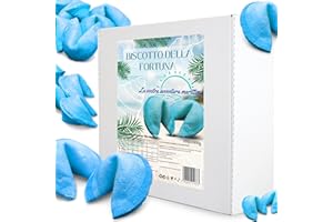 D&D FUN COOKIES Biscotti cinesi della fortuna, biglietti della fortuna, biscotti blu, biscotti di ringraziamento, per regali, per ospiti, per feste, gusto vaniglia (100 pezzi)