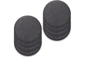 Rubberneck Juego de 8 Cojines de Asiento de Fieltro Antideslizantes, Redondo, extragruesos, Color Gris Oscuro