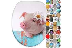 Sanilo Sedile WC con chiusura ammortizzata, grande scelta di belli copriwater da legno robusto e di alta qualità (Maiale)