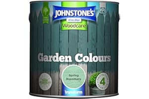 JOHNSTONE'S Johnstone’s - Garden Colours - Spring Rosemary - Exterior Wood Paint - Fade Resistant - Suitable for Garden Furniture Outdoors - Fence Paint - Dry in 2 hours - 12m2 Coverage per Litre - 2.5L