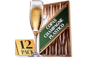 ACTIVOTEX Copas de champan irrompibles, cava y vino espumoso de plastico duro Tritan reutilizables ultraresistentes - Pack 12 uds. Transparentes - copa de champagne - Plastic wine glasses - Durarero y Seguro