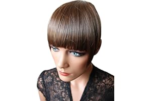 ‎CAISHA CAISHA by PRETTYSHOP Pony Clip In Extensions Stirnfransen Haarteil Haarverlängerung Braun Mix HF9-2