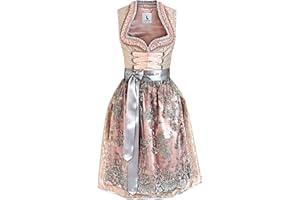 Alpenmärchen Midi Dirndl aus Exklusiver Kollektion inkl. Spitzenschürze Gr.32-54 - ALM900