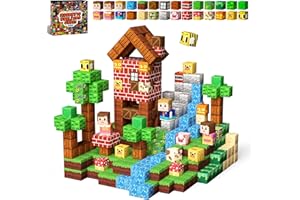 KIDCHEER Blocchi di Costruzioni Magnetiche per Bambini 100 Pzi, Blocks di Foresta, Giocattoli Educativi per bambini, Regalo per Bambini e Bambine dai 3-10 Anni