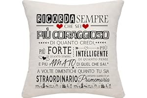 BOMMEX Ricorda Sempre Tu Sia Straordinario Copri cuscino regalo ispiratore per uomini ragazzi papà figlio fratello nonno cugino nipote amici colleghi compleanno laurea regalo di Natale(lui)