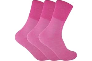 SOCK SNOB 3 Pack Ladies Thin Wide Top Non Elastic Thermal Diabetic Socks for Poor Circulation