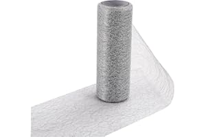 ARVOV Tischläufer Rolle, Tischläufer Weihnachten Papierrolle, Tischband Gold und Silber, Tischläufer Hochzeit, Vlies Tischläufer für Party Weihnachten Hochzeit DEK (Silber, 15 x 900 cm)