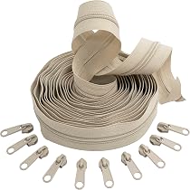 AERZETIX Spiralreißverschluss Set – 5m Reißverschluss Nr. 3 In Schwarz/Regenbogen + 10 Schieber Nr. 3 Schwarz Für Nähprojekte