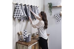 Penguin Home Premium Strofinaccio da cucina in puro cotone al 100%, set di 10 asciugamani da cucina,set di asciugamani da cucina morbidi e resistenti, lavabile in lavatrice,65 x 45 cm, colore - Grigio