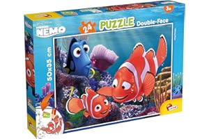 Liscianigiochi Puzzle para niños de 24 piezas 2 en 1, Doble Cara con reverso para colorear - Disney Nemo 86481