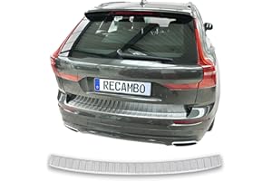 Boot Sill Protector Matte Stainless Steel Compatible with Volvo XC60 II | Year of Manufacture from 2017> | Premium Quality RECAMBO