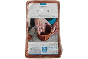 Glorex 6 8075 337 soft clay terracotta Air Hardening Casting or Combustible Game, 2500 g