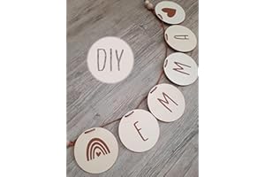 LIDAM Wimpelkette Kinderzimmer mit Namen - als einfaches Bastelset - Made in Germany - personalisiertes Geschenk - schöne Wanddeko Kinderzimmer, Geschenk zur Geburt oder Kinderzimmer Deko