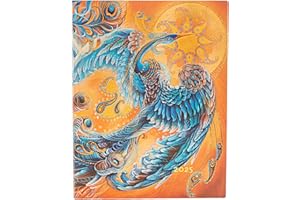 PAPERBLANKS Skybird (Birds of Happiness) Ultra 12-month Vertical Softcover Flexi Dayplanner 2025 (Elastic Band Closure): tydzień na dwóch stronach, zamykany na gumkę, papier 100 gsm (Bird of Happiness)