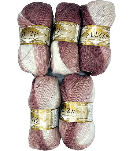 Lot De 5 Pelotes Laine Mohair Beige - Fil Doux Pour Tricot & Crochet, Made In France