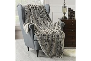 HORIMOTE HOME Faux Fur Throw Blanket - Luxury Shaggy Warm Fuzzy Fluffy Elegant Long Hair Washable Decoration Blanket for Sofa Couch and Bed, Brown 127x152cm