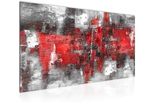 Runa Art Cuadro Decorativo resumen 1 Parte Moderno Cuadro Lienzo no Tejido para Sala cuadro Gris rojo 033812c