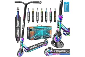 KESSER® Trougetinette de Freestyle X-Limit-Pro 360Ḟ Direction trougetinette Funscooter trougetinette de Freestyle avec béquille ABEC 9 roulements à Billes, Roues en PU 110 mm,