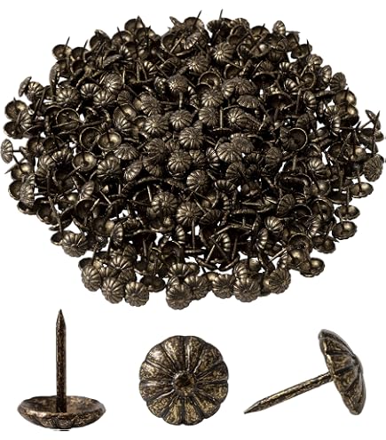 Set 20 Puntine Tappezzeria MroMax – Testa Diametro 11 Mm, Lunghezza 17 Mm, Colore Bronzo, Per Mobili E Decorazioni