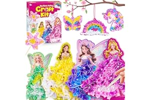EICHHOO Poke in Art Craft Kits for Kids Gifts for 5 6 7 8 Year Old Girls | Arts and Craft Kits for Kid Toys Age 4-12 | Flower Fairy Princess Toy for 6-7-5-8 Year Old Girl Gifts Birthday Party Favours Presents