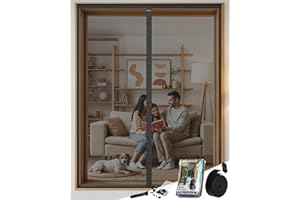 ARCOL Mosquitera Ventana Magnética 100x150 cm cm de Fibra de Vidrio – Adiós a los Mosquitos en 3 min, Malla Ultra-Fina, Cierre Automático con Imanes y Pesos, Cinta de Fijación Extra Ancha (Negro)