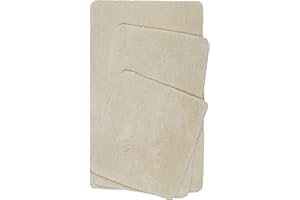 ‎HOMIE LIVING Homie Living Badteppich, Badematte kuscheliger Flauschiger weicher Flor l rutschfest und Waschbar Porto Azzurro (55 x 65 cm, Beige)