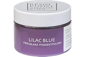 Resin Kunst Poudre pigmentée nacrée, bleu lilas, 50 g, poudre de mica, pigment de couleur pour résine synthétique, peinture époxy, en violet