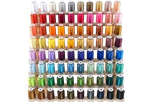 New brothread 80 Colores 100% Poliéster Kit de 500m de Hilo para Bordar a Máquina - Colores compatibles con los colores de Janome y Robison-Anton.
