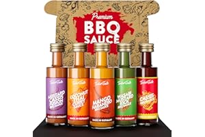 ‎TIMBER TASTE TIMBER TASTE BBQ Sauce Gift Set [5 x 40 ml] | Colour Grill Sauce Set | Delicious Sauces Gift Set | Gifts for Men & Women | Gravy Gift Set Birthday | Barbecue Sauces Spices