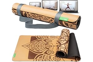 ‎BACKLAXX BACKLAXX ® Yogamatte Kork mit Naturkautschuk - FAZ Testsieger 11/2025 - Yoga Matte nachhaltig, schadstofffrei, Yogamatte rutschfest, Fitnessmatte mit Anti-Rutsch-Zonen inkl. Tragegurt, Turnmatte