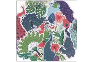 TOGA DRAEGER PARIS 1886 Paons Formes et Mots découpées Dies-Cuts, Papier, Vert-Bleu-Violet, Tailles variables entre 2 et 11 cm