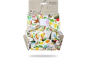 Petit Lulu pannolino in tessuto in bambù taglia unica | Hook & Loop | Mutandina | Pannolino | Pannolino Nato per vasino Birth To Potty | Prodotto in Europa (Autumn Hedgies)