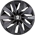 SPARCO SPC1391BKGR 4 wheel trims hubcaps 13 inches LAZIO black/grey, 13", Set of 4