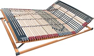 FMP Matratzenmanufaktur 7-Zone Rhodos KF Slatted Frame with 44 Slats - Adjustable Head and Foot Rest - Middle Strap - Available in Different Sizes