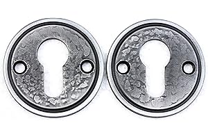 UHRIG Rosace ronde en fer forgé 2 pièces pour serrure PZ, couvercle, montage sur la porte d’entrée, etc.