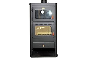 AONELAS Holzofen mit Ofen. Aus Stahl. 12 kW Heizleistung.