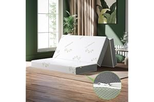 TeQsli Folding Mattress Small Double, 10cm Gel Memory Foam Tri Fold Mattress 4FT with Ultra Soft Washable Cover, Pressure Relief & Supportive, Space-Saving, 100-Night Free Trial (120x190x10cm)