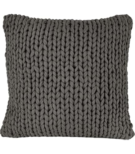 Knit Factory Yara Sierkussen - Antraciet - 50x50 cm - Inclusief