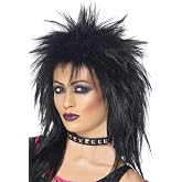 Smiffys Rock Diva Wig Black Long Mullet Cut Halloween Carnival