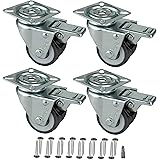 HRB Rollen mit Bremse 50 mm (4er Set Lenkrollen mit Bremse) rasengeeignete Strandkorbrollen mit Bremse Tragkraft 400 kg nutzb