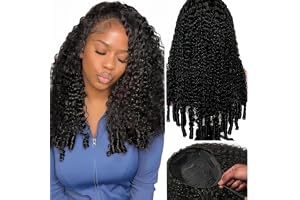 Half Wig Human Hair Burmese Curly Wear and Go Limfri Människohår med Spiraltoppar 3 I 1 Sömlös Flip Headband Wig 180% Densite