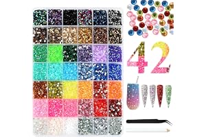 BUTBU 42 Färger 3mm Gelé Strass, 32000 Glitzersten Bedazzler-kit