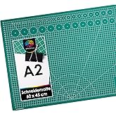 OfficeTree Schneidematte A2 - Grün - mit beidseitigen Rastern und Markierungen - Bastelunterlage 60x45 als Nähen Zubehör - Au