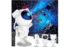 Etlephe Astronauta Luz Galaxia Nocturna de Proyección con Nebulosa, Temporizador y Control Remoto, Lámpara Estrellada para Dormitorio, Navidad Cumpleaños Regalos Infantiles para Adulto, Plástico