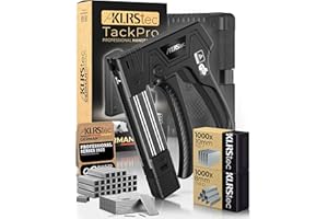 KLRStec TackPro Agrafeuse Manuelle – Tacker à Gâchette par Traction – Agrafeuse Bois & Tissu – Pistolet à Agrafes avec 2000 Agrafes Type D & T – Ergonomique, Puissante & Durable