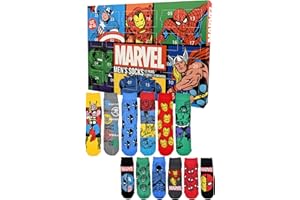 United Labels Marvel - Calendario de Adviento con 12 pares de calcetines para hombre, tamaño 40-45, calendario con zapatillas y calcetines largos, calendario navideño de regalo