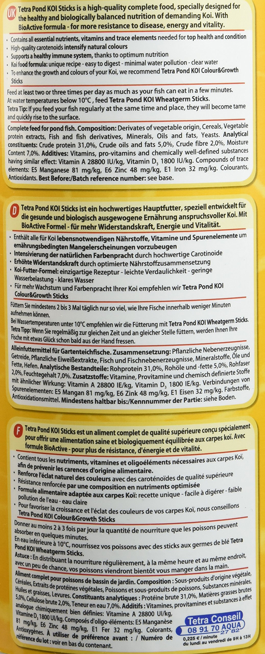 Tetra Pond Koi Sticks – Koifutter für farbenprächtige Fische und eine verbesserte Wasserqualität – Bild 3