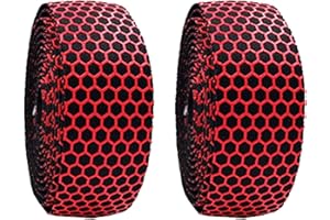 Azarxis 2 Nastri da Manubrio MTB Ammortizzanti Nastro Manubrio Bici da Corsa BMX Nastri a Nido d’Ape per Bici (Rosso)