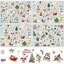 Pegatinas Navideñas Para Ventana, Calcomanías De Dibujos Animados De Papá Noel, árbol De Navidad, Muñeco De